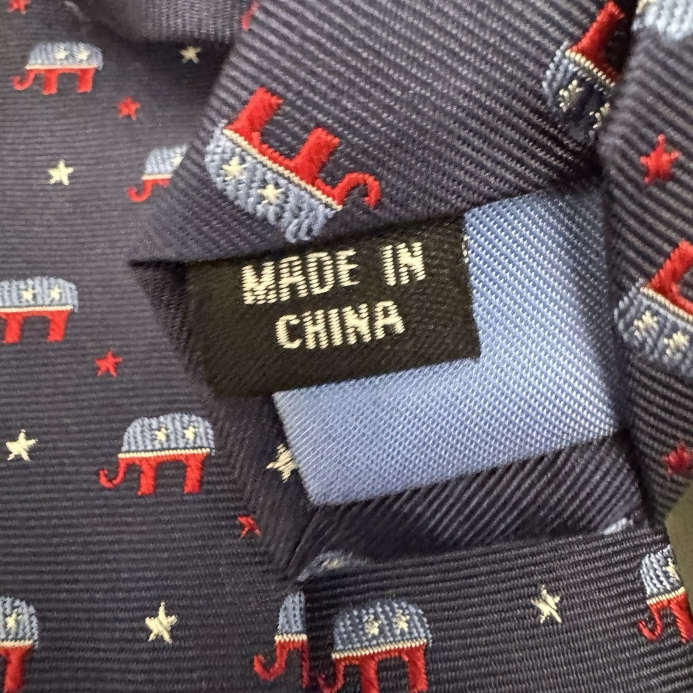 Alara Elephant American Pride 100% Silk Tie Made in USA - Picture 4 of 5